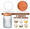 6 Glass Food Storage Containers with Wood Lids 24 oz Airtight Vintage Glass Jar with Lid Decorative Candy Cookie Jar Clear Glass Canisters Kitchen Storage Jars for Coffee, Sugar, Spice, Flour